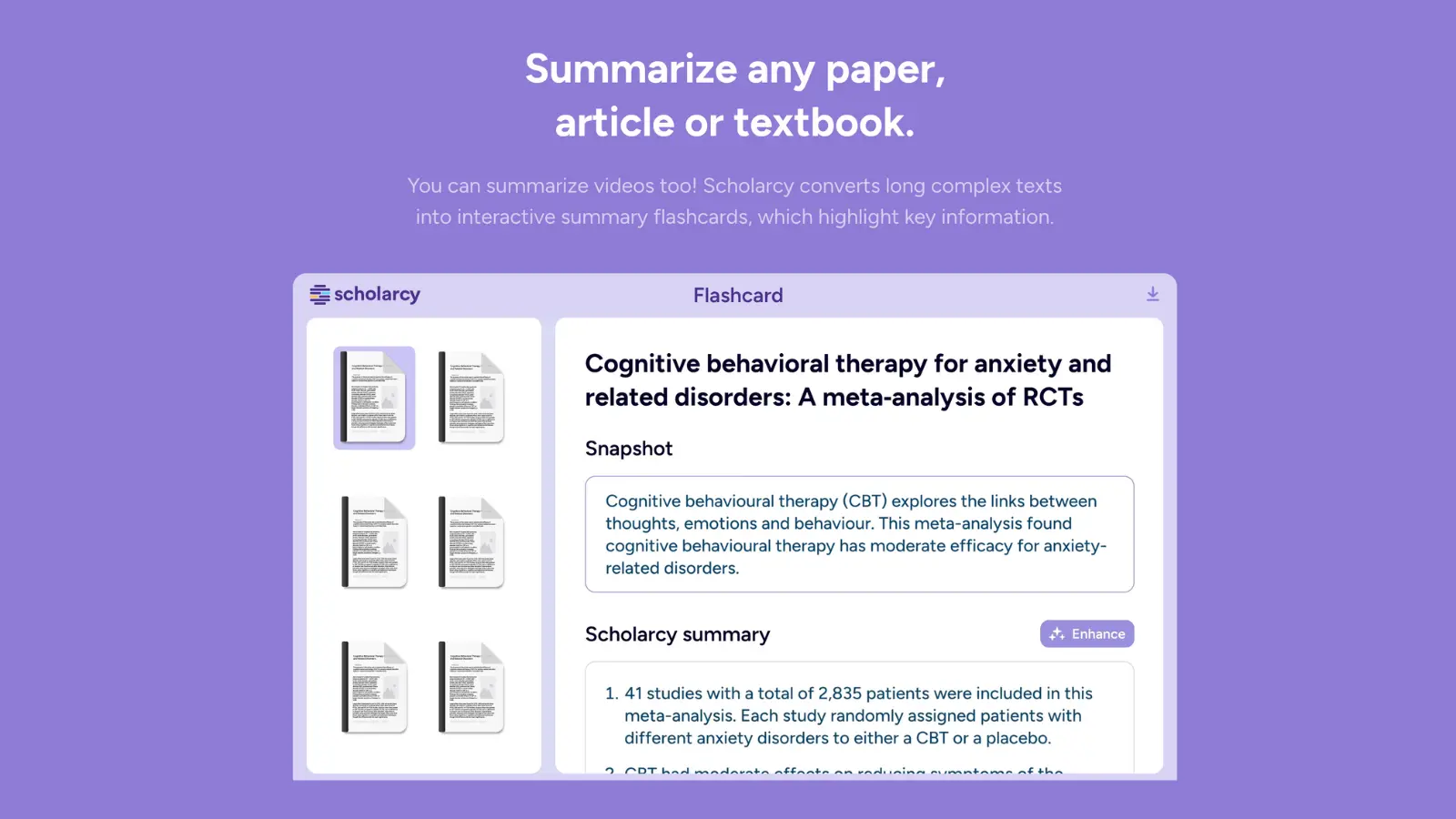 Scholarcy PDF summarizer