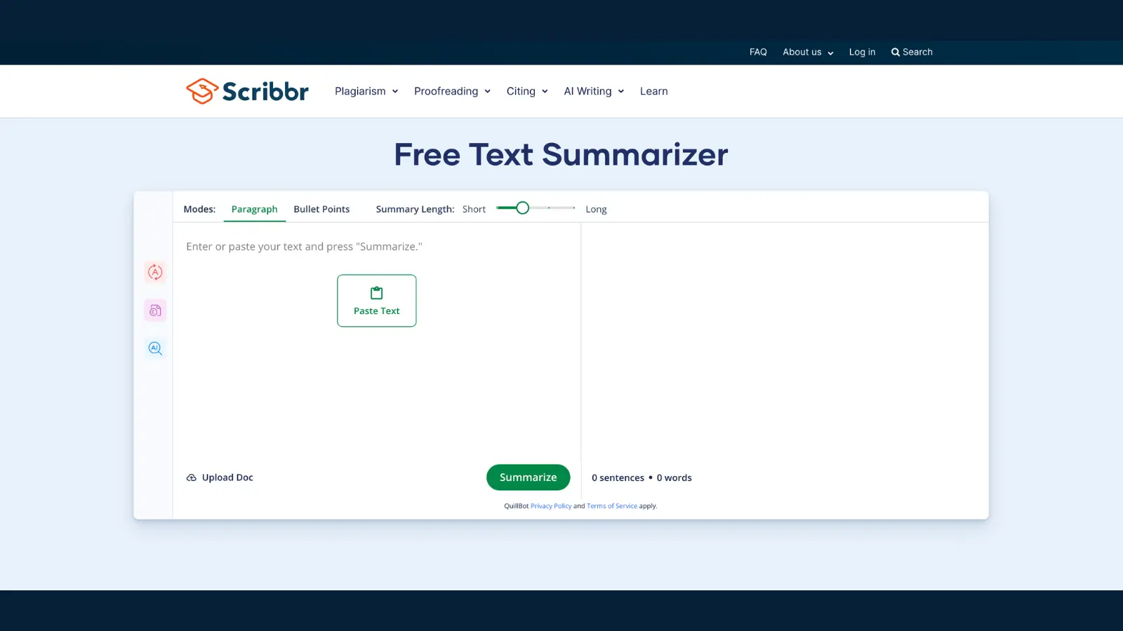 Scribbr PDF summarizer