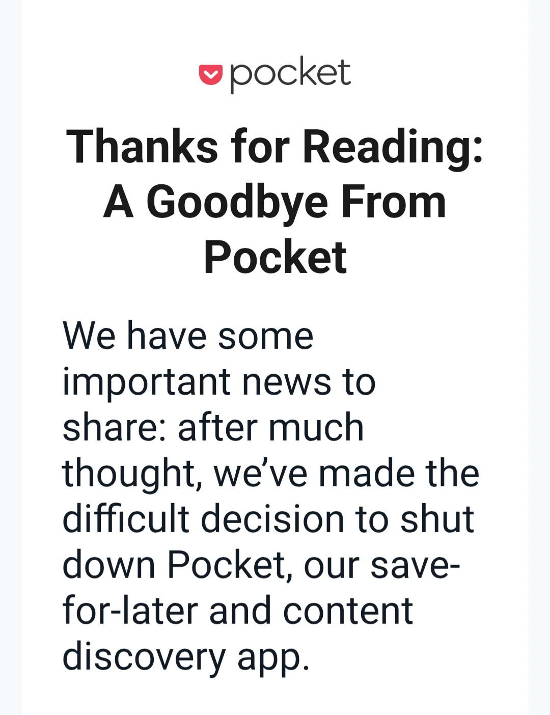 The Pocket Shutdown