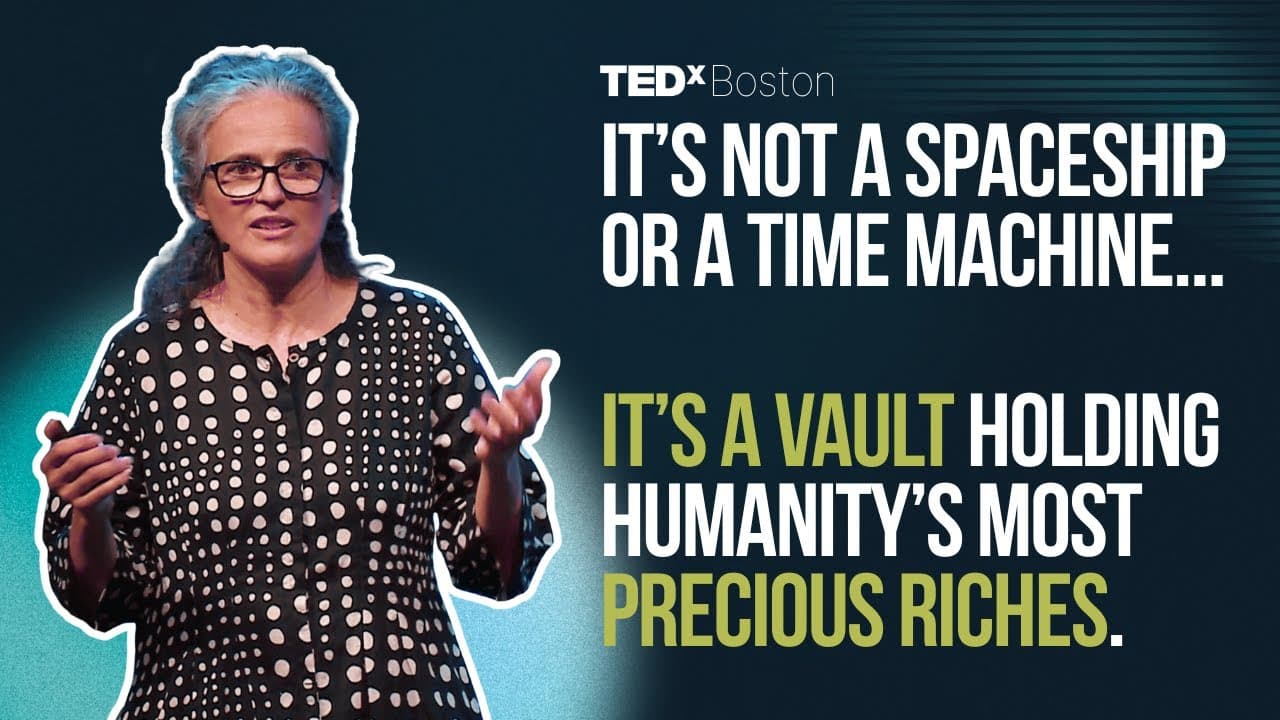 A growing library of civilization carved deep into an arctic mountain | Adriana Craciun | TEDxBoston