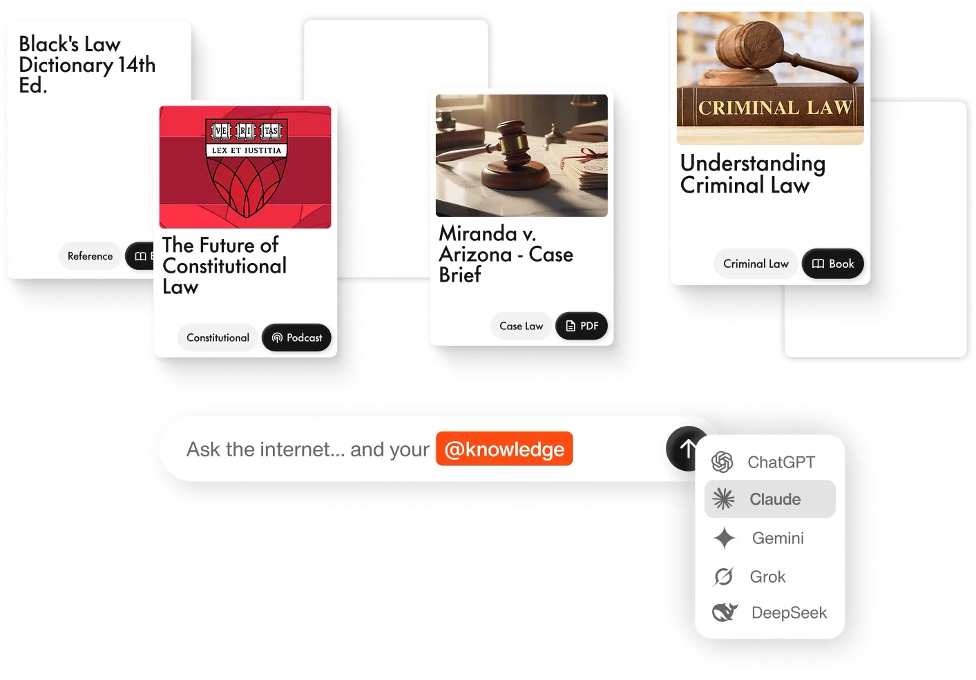 AI for legal research: Recall knowledge base with saved legal documents, citations, and library-wide chat