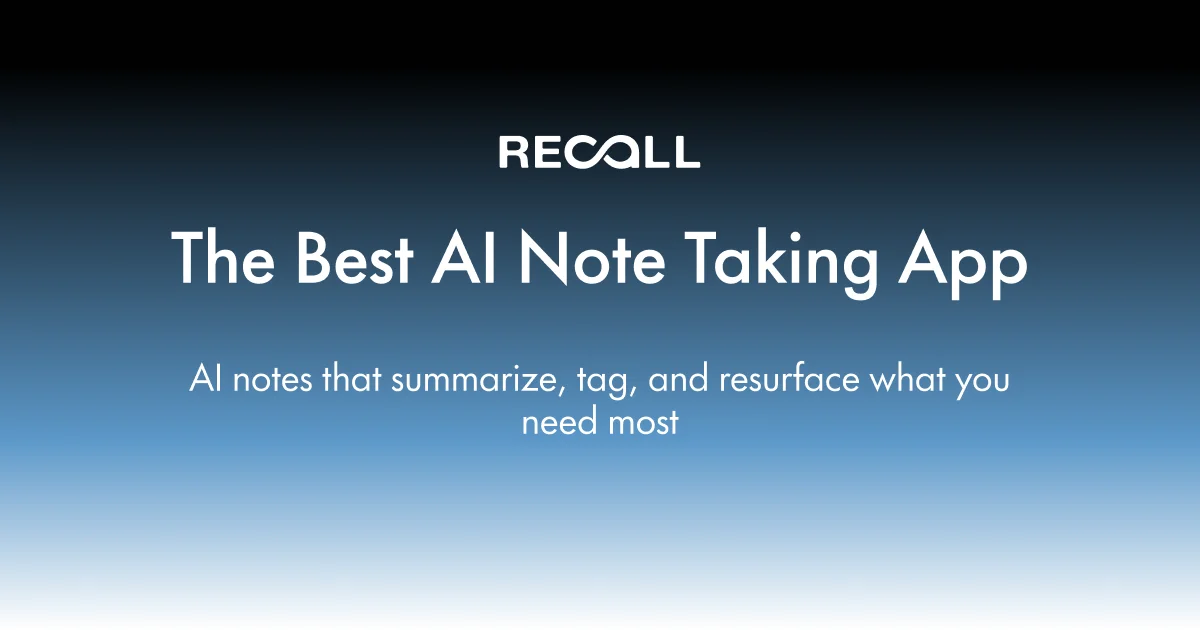 Best AI Note Taking App: Recall
