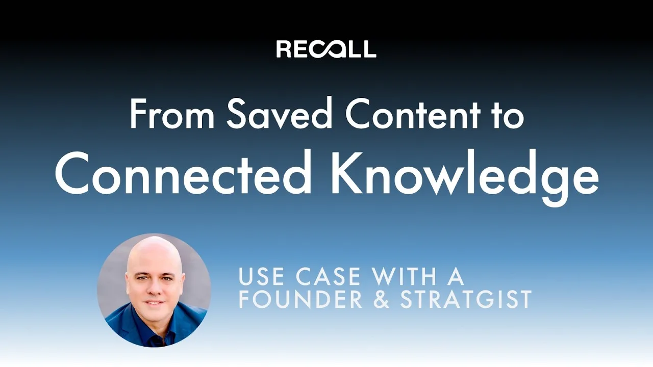 Ricardo Youle on turning scattered YouTube videos, podcasts, and PDFs into connected ideas with Recall
