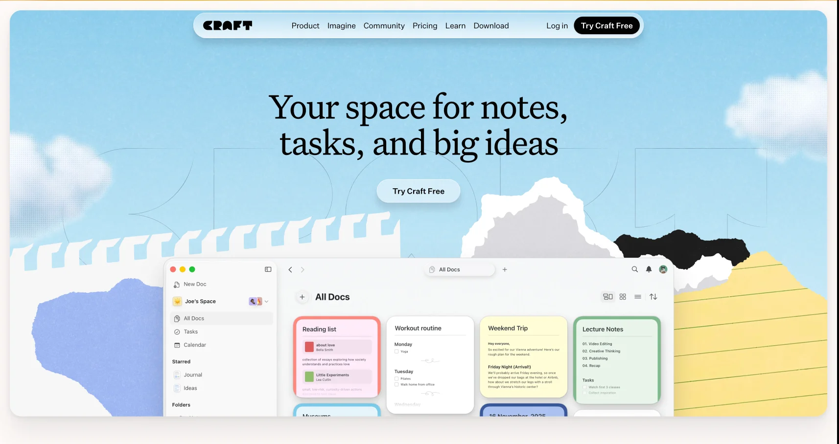 Craft document editor on Apple devices as an Evernote alternative