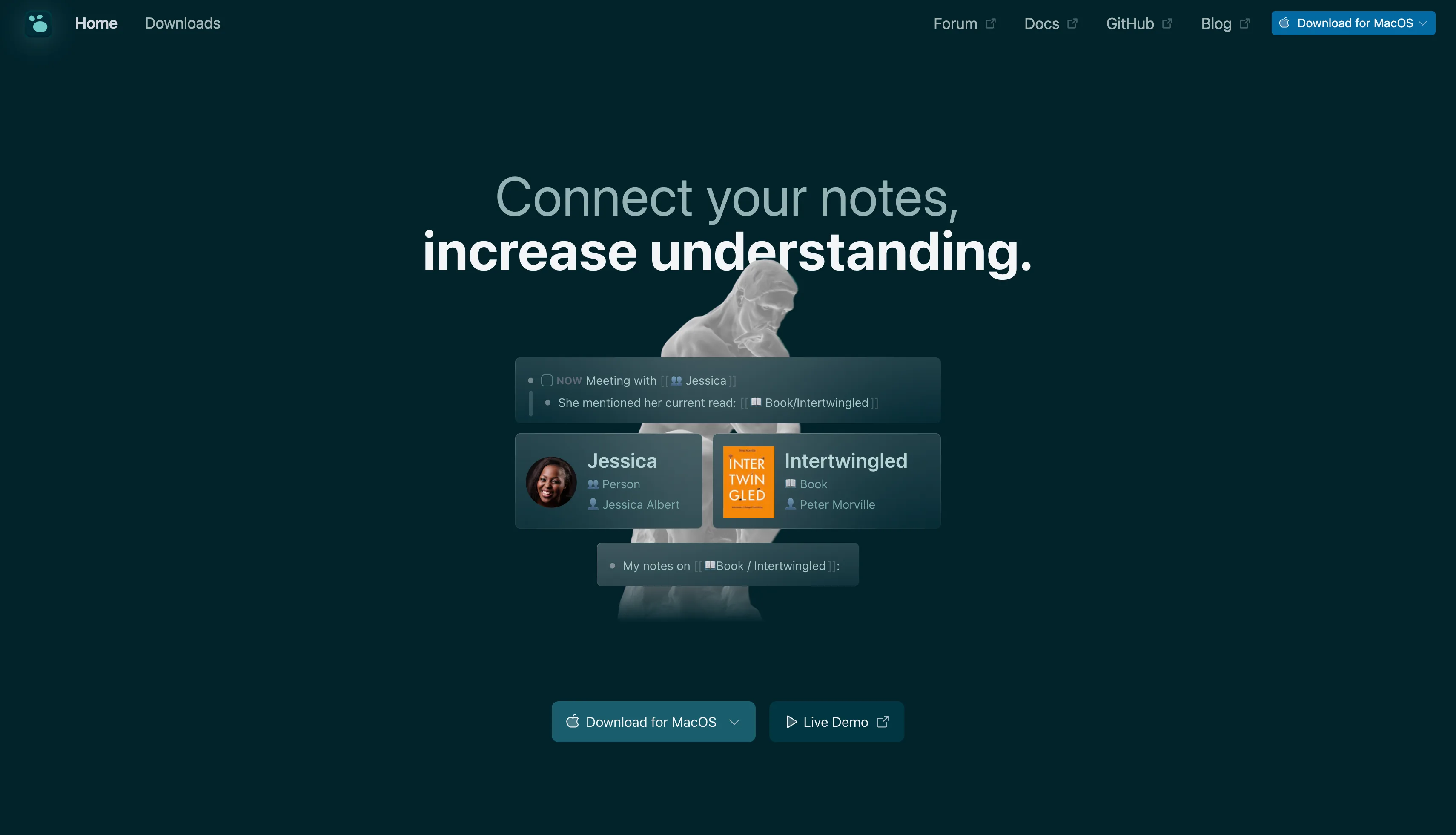 Logseq open-source local-first outliner with journals and linked blocks as an Evernote alternative