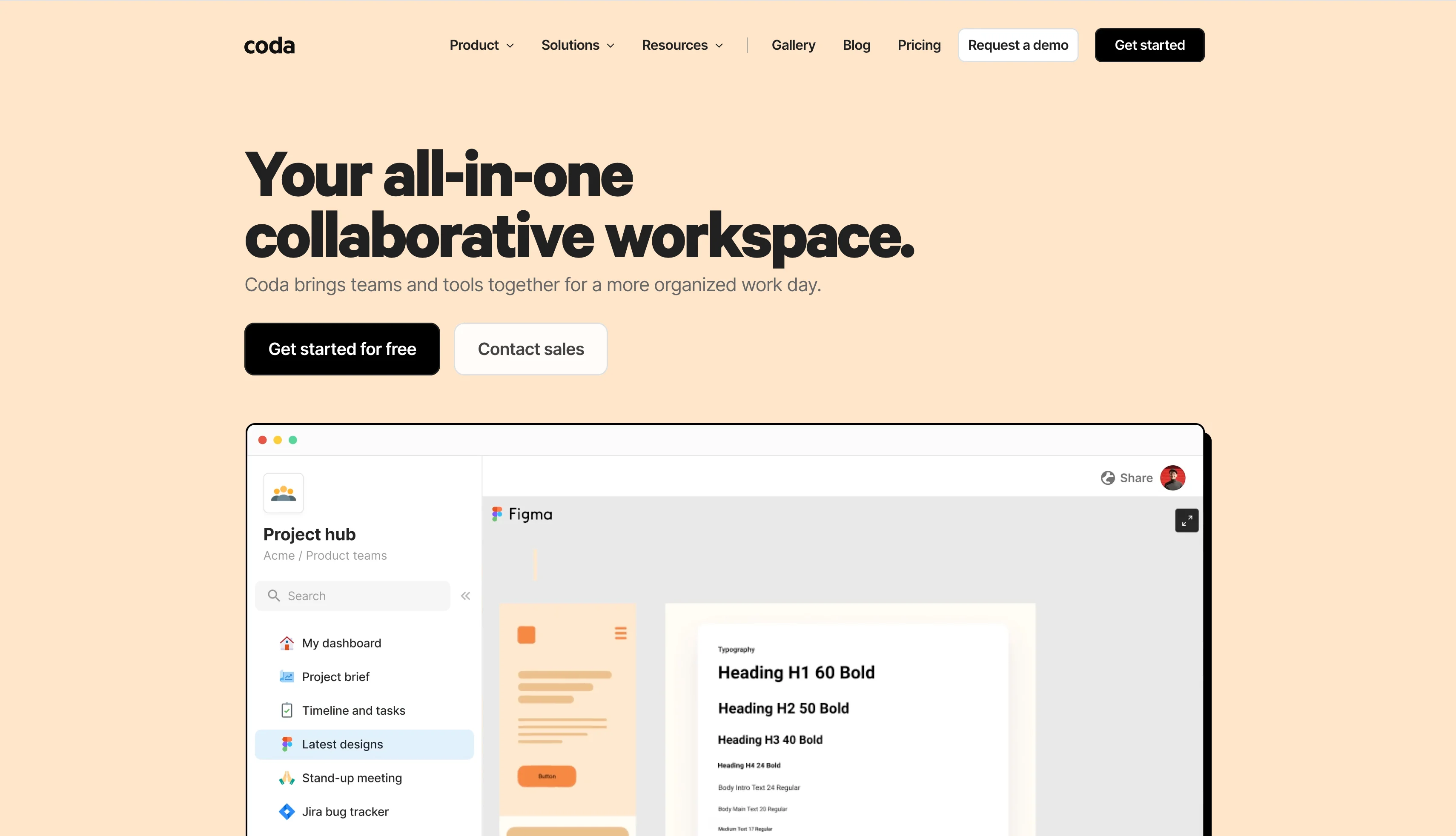 Coda team docs and automations workspace as a Notion alternative for operational documents