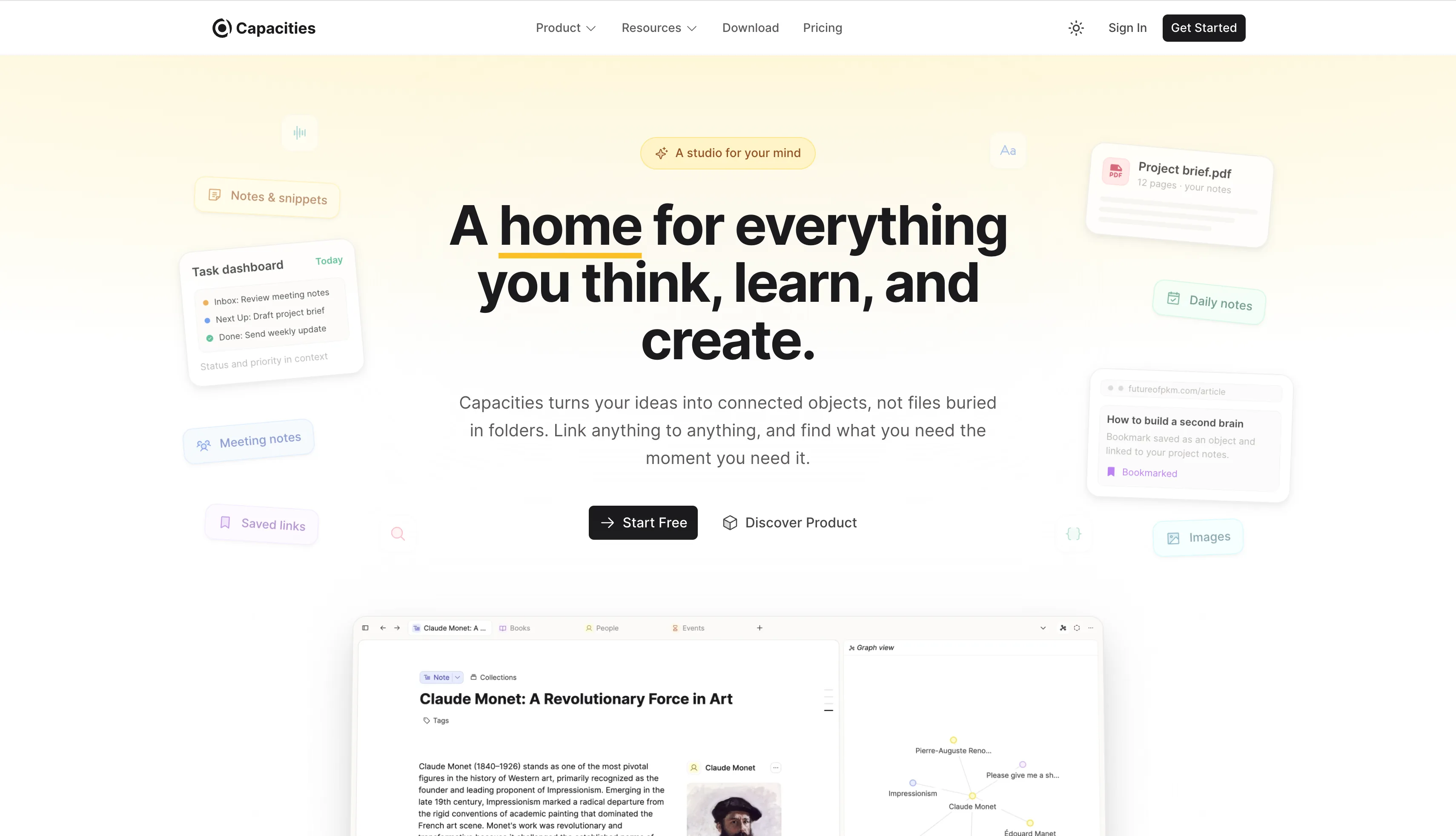 Capacities object-based personal knowledge workspace