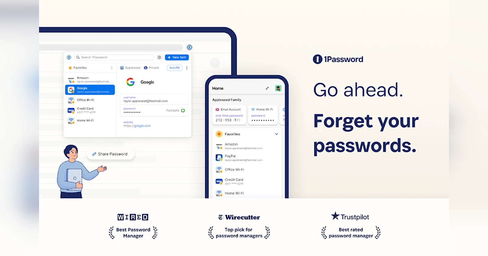 1Password Chrome extension for passwords and passkeys
