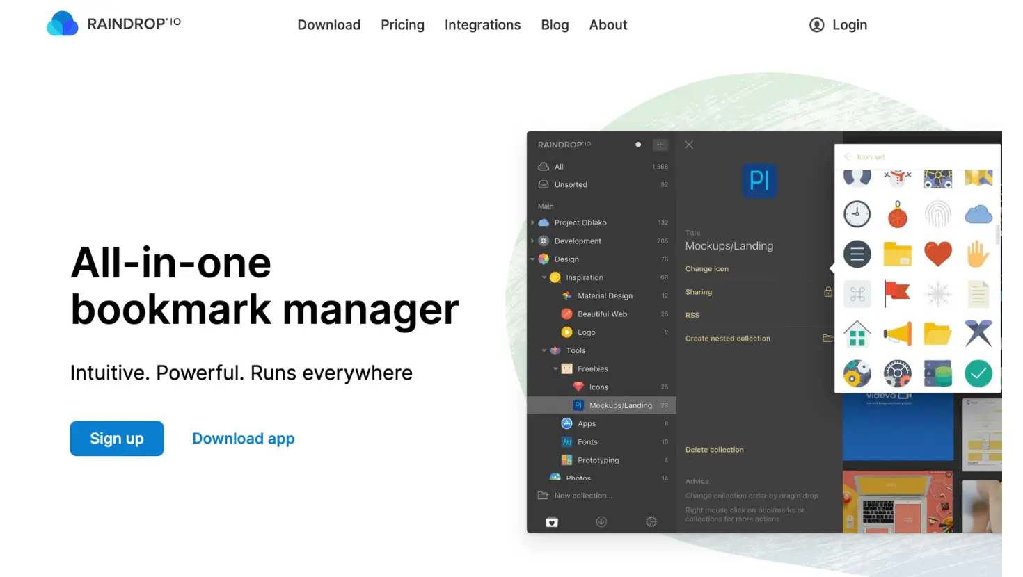 Raindrop.io Chrome extension for bookmark collections