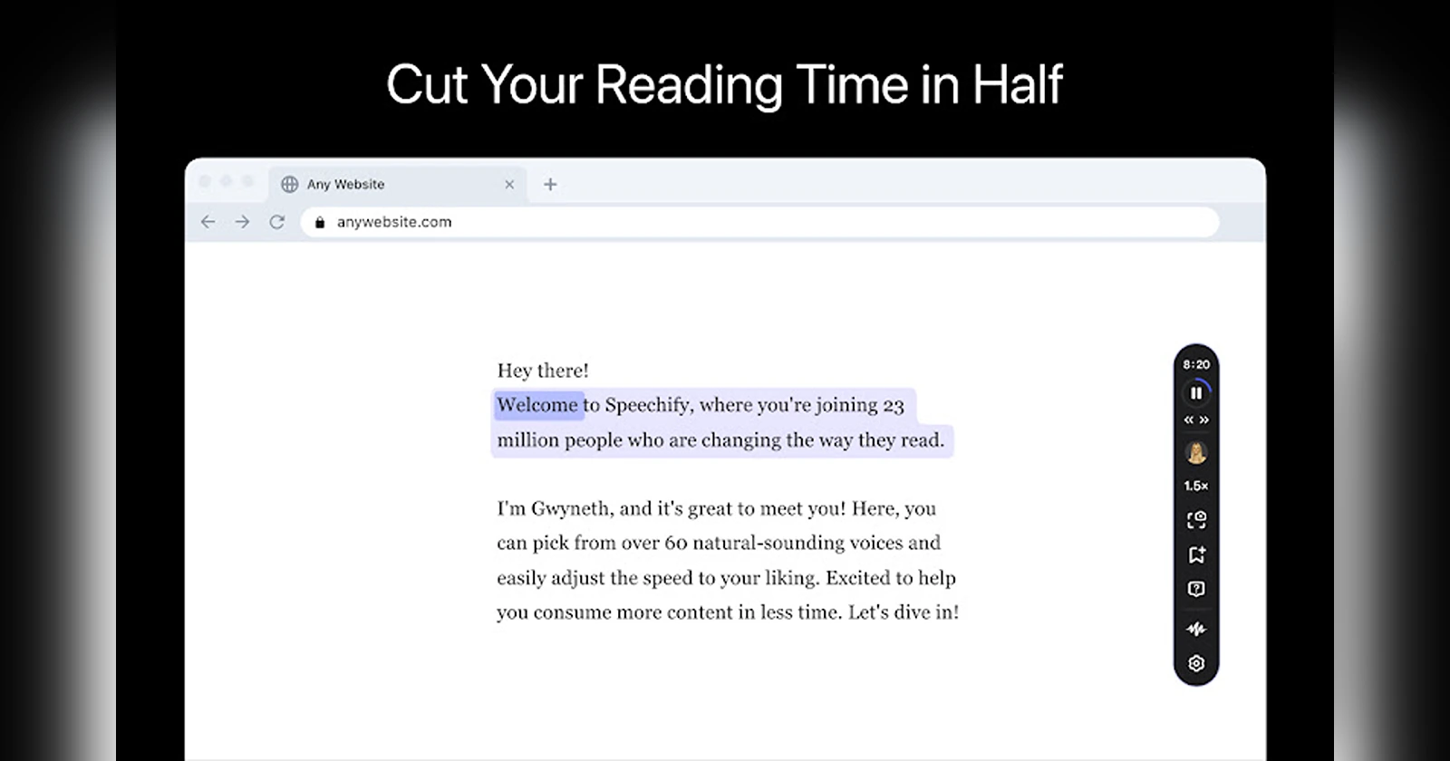 Speechify Chrome extension reading pages aloud