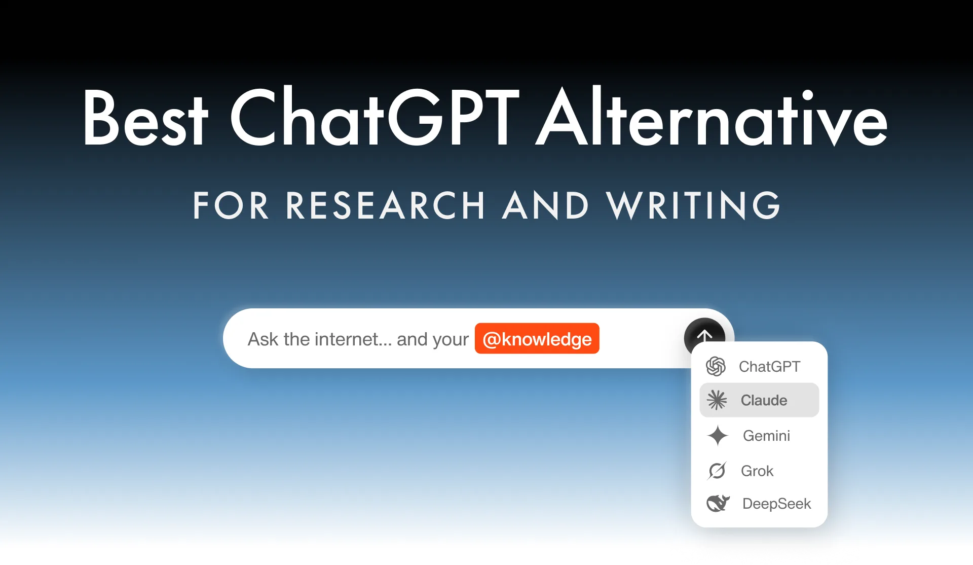 Best ChatGPT alternative for research and writing: chat across the internet and your own knowledge using ChatGPT, Claude, Gemini, Grok, or DeepSeek