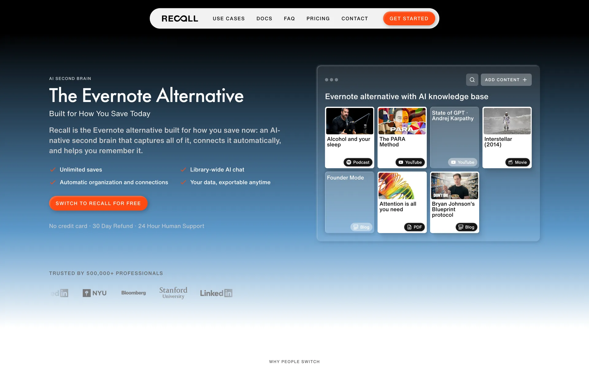 Recall as the best Evernote alternative