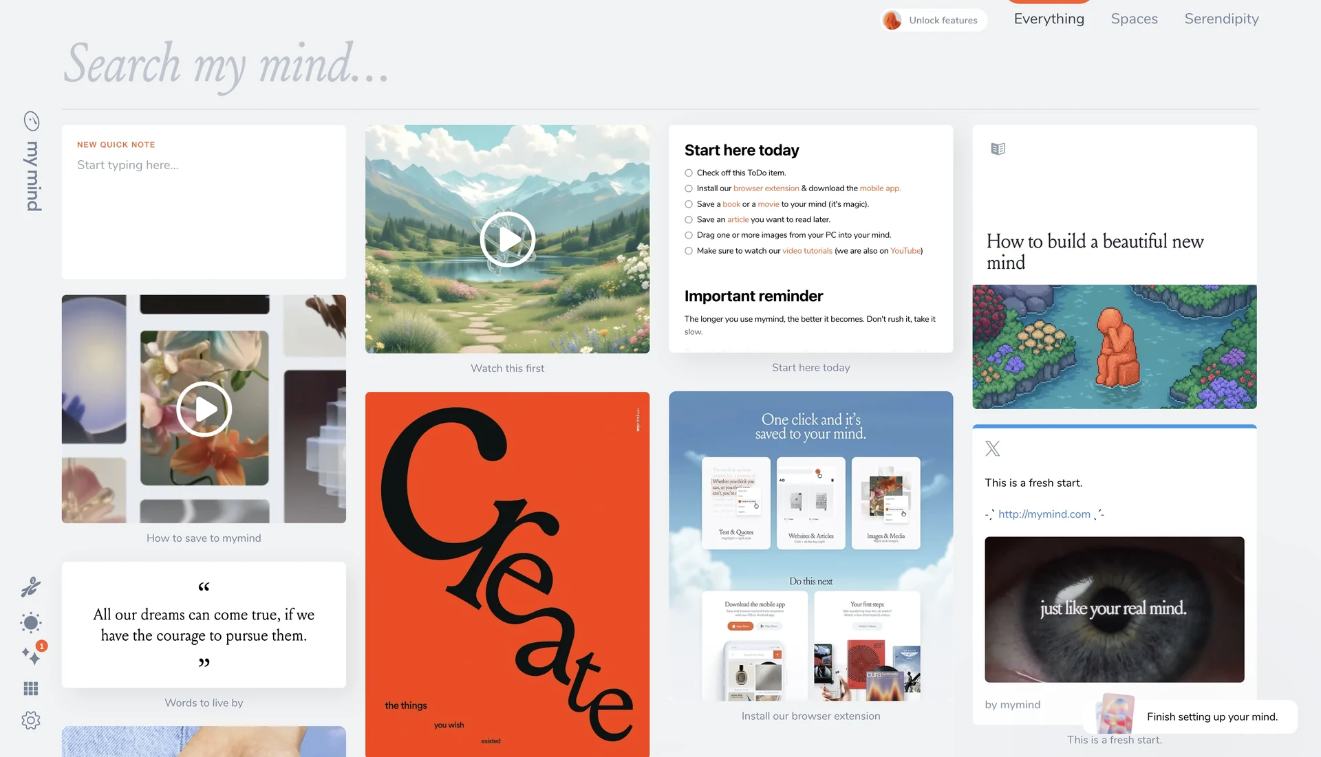 MyMind visual bookmark and inspiration library