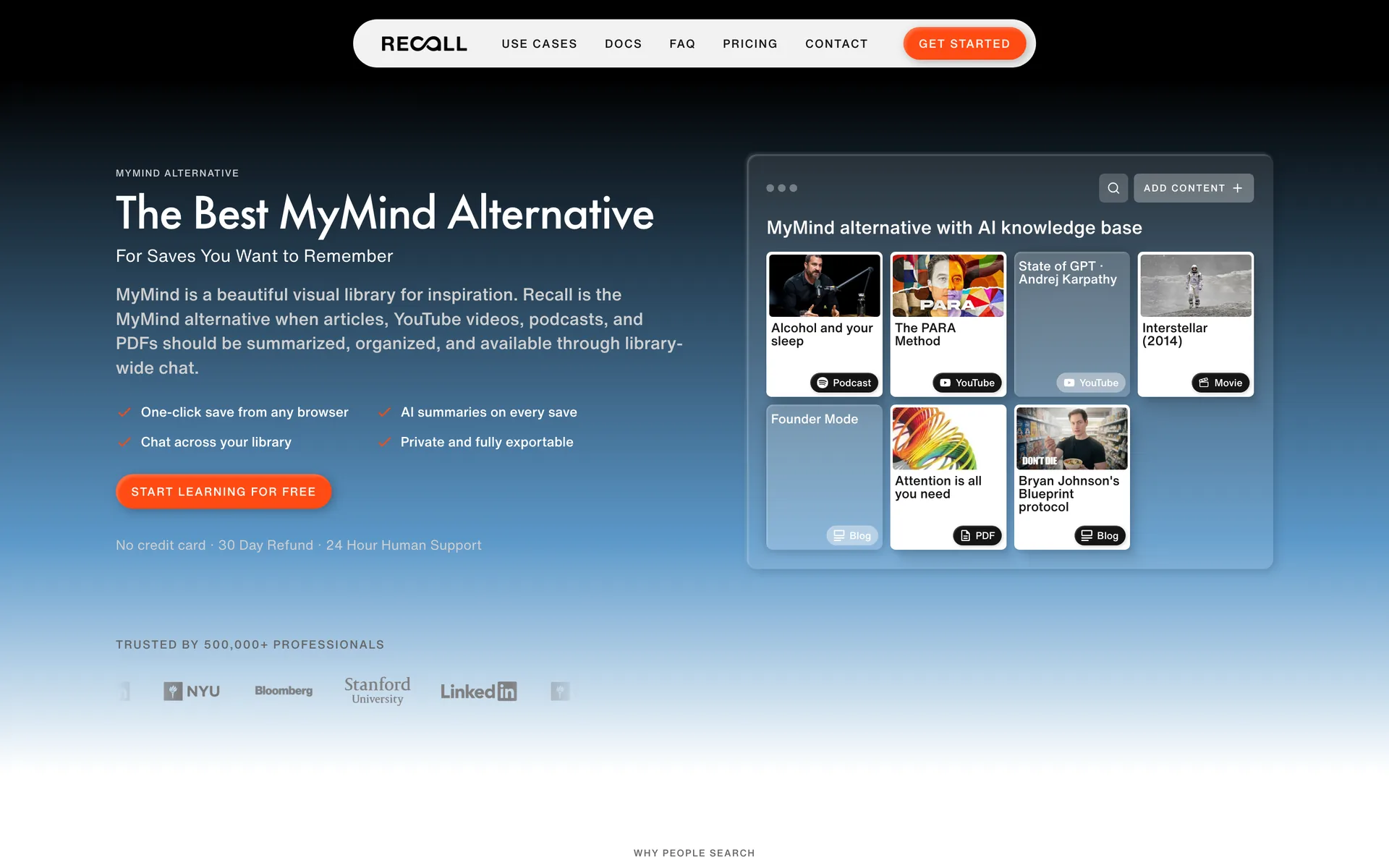 Recall as the best MyMind alternative