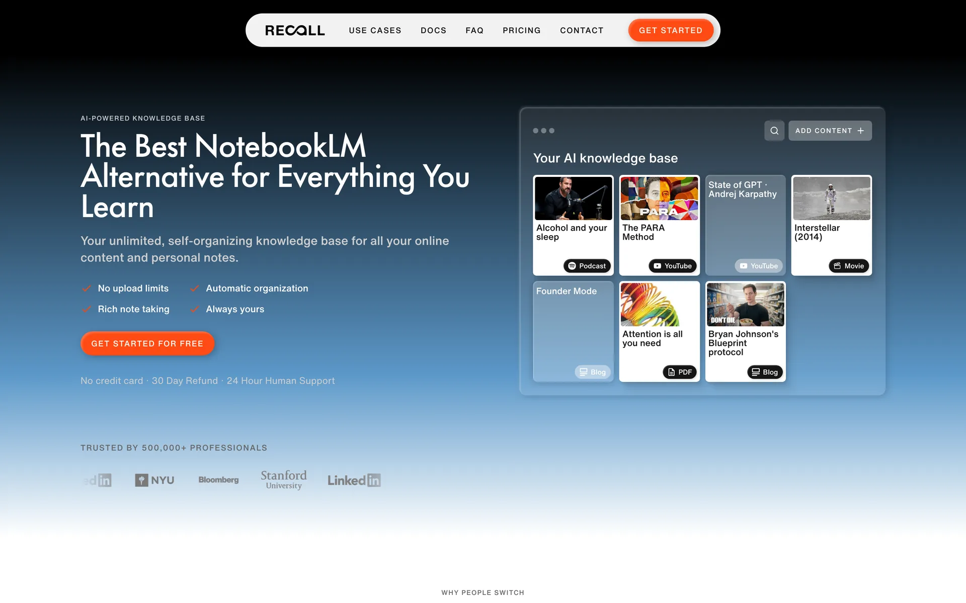 Recall as the best NotebookLM alternative