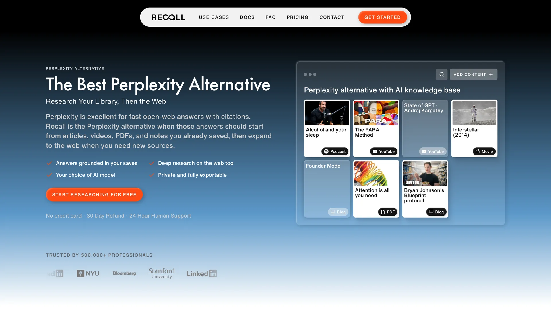 Recall as the best Perplexity alternative
