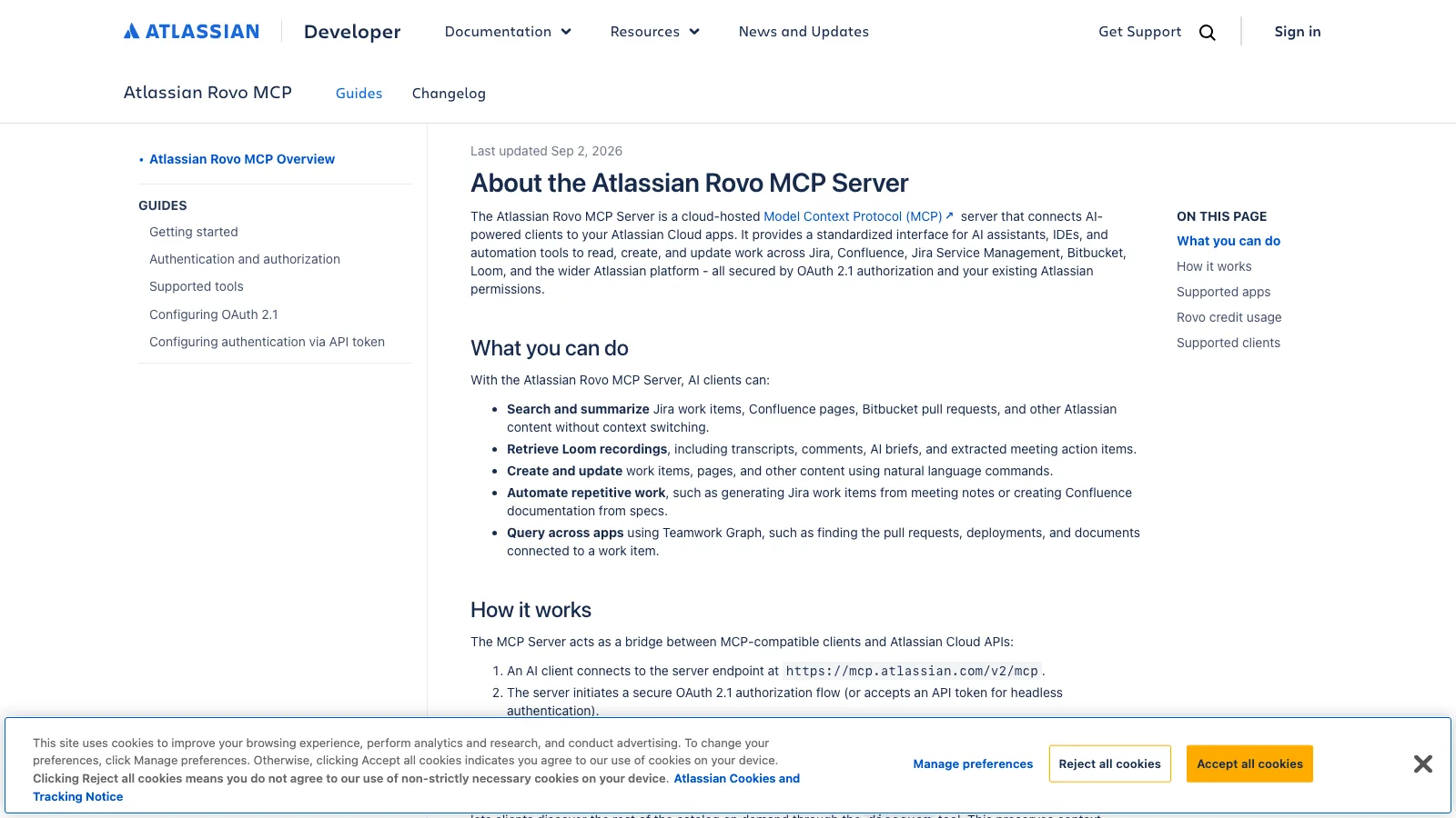 Atlassian Rovo MCP server